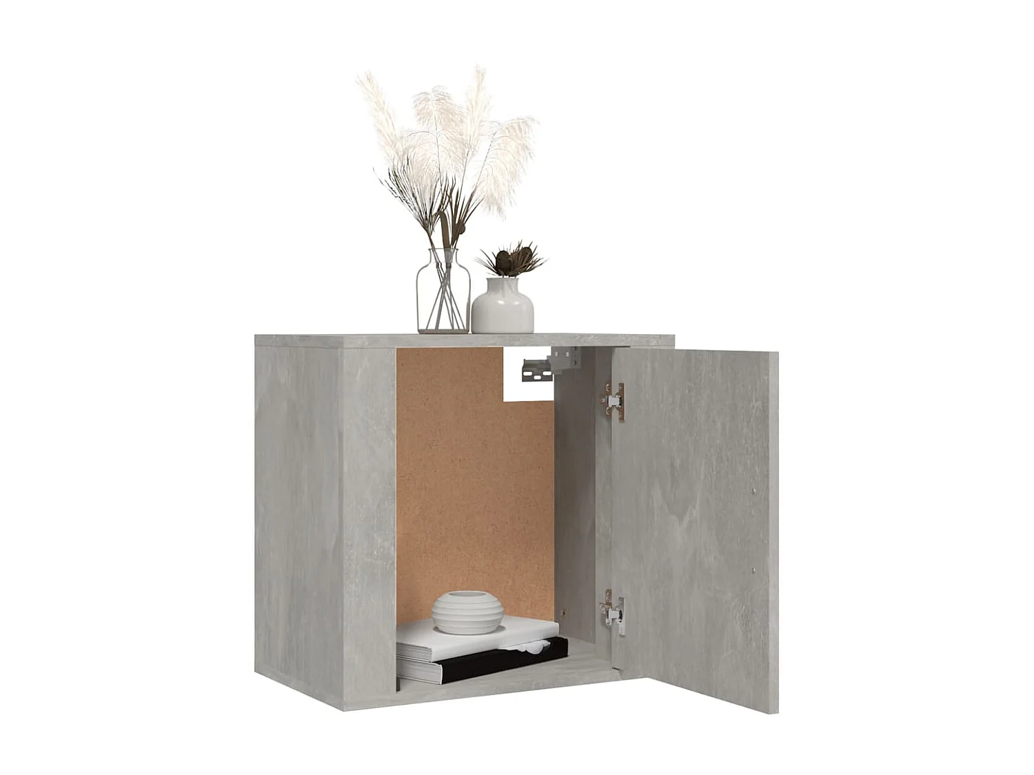 2er-Set Wand-Nachttische Nachtschrank Betongrau 50x30x47 cm -RN56529