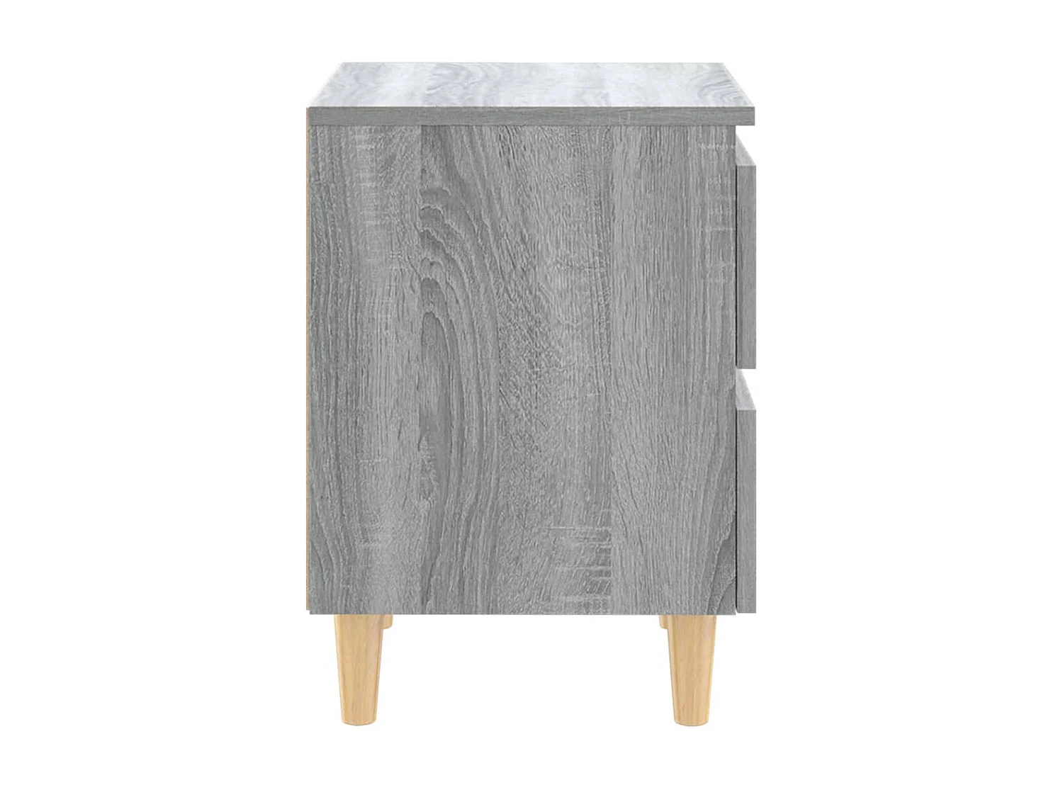Nachttisch mit Massivholz-Beinen 2er-Set Grau Sonoma 40x35x50cm -RN93525