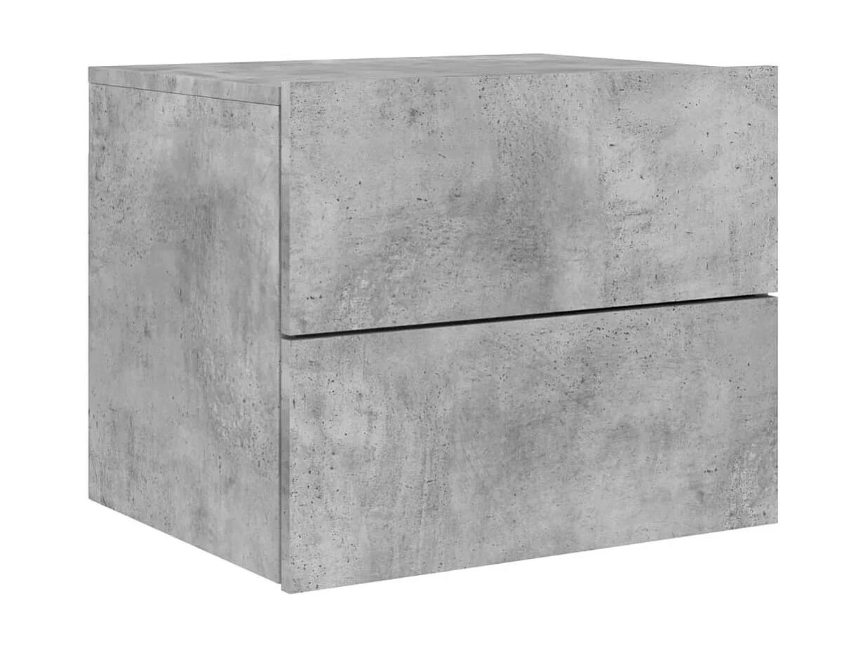 Wand-Nachttisch Nachtschrank mit LED-Leuchten Betongrau -RN48123