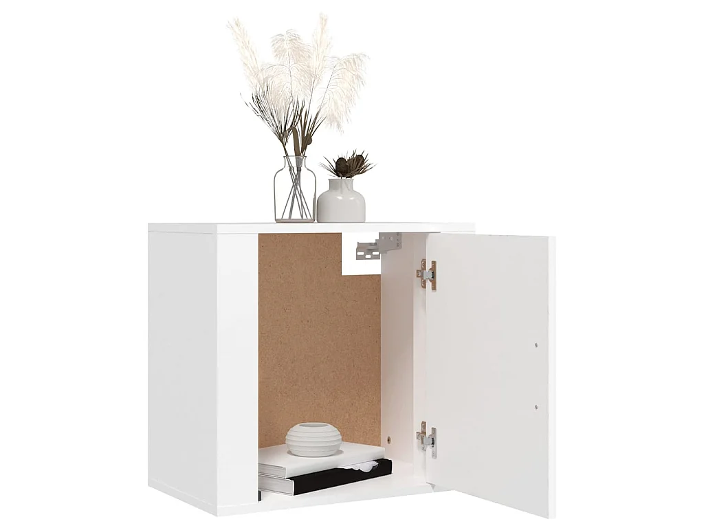 2er-Set Wand-Nachttische Nachtschrank Weiß 50x30x47 cm -RN91574