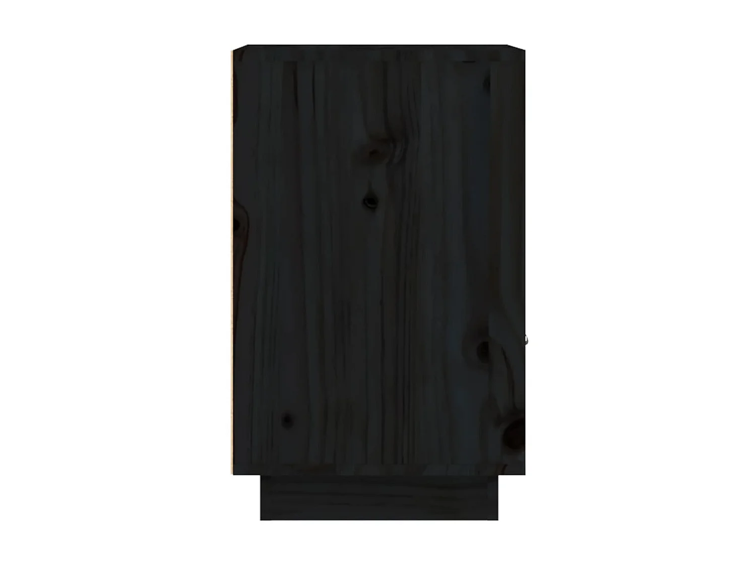 Nachttisch Nachtschrank Schwarz 40x34x55 cm Massivholz Kiefer -RN13486