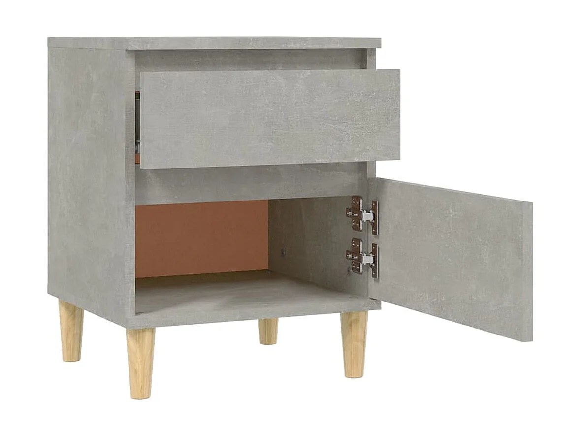 Nachttisch Betongrau Nachtschrank 40x35x50 cm -RN45629