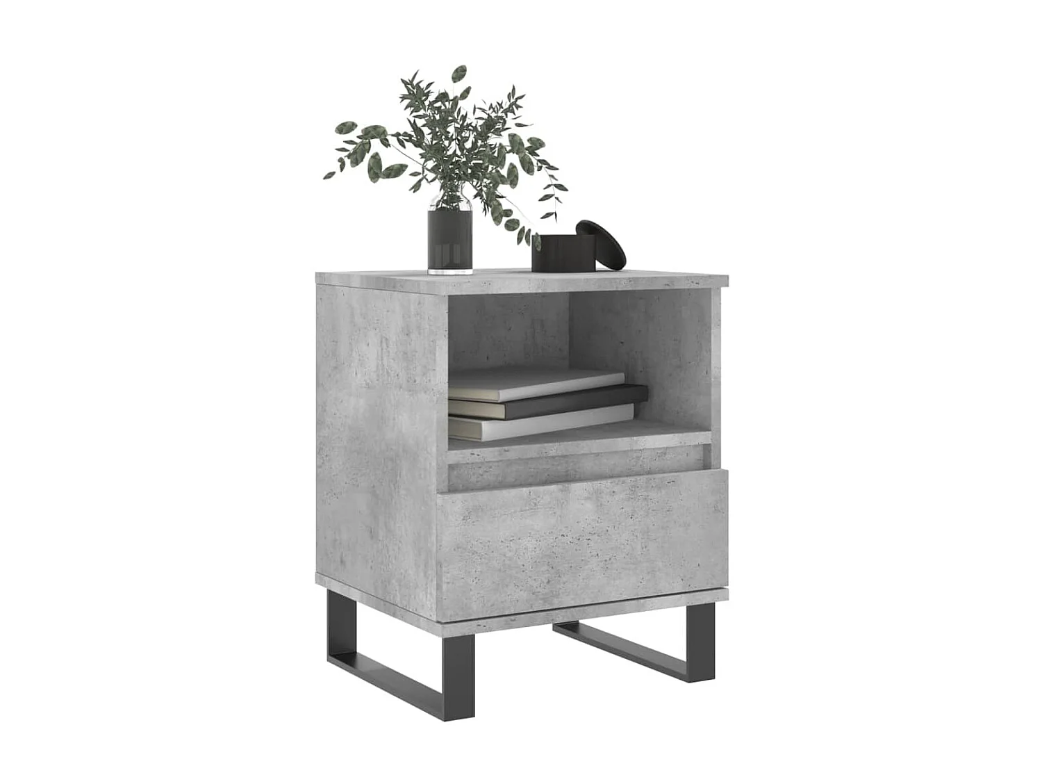 2er-Set Nachttische Nachtschrank Betongrau 40x35x50 cm Holzwerkstoff -RN96869