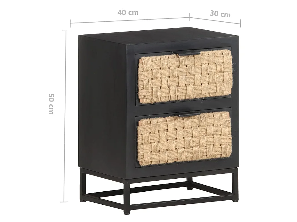 Nachttisch Nachtschrank 40x30x50 cm Massivholz Mango -RN67307