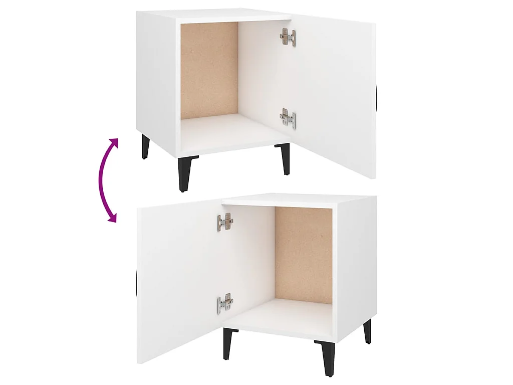 2er-Set Nachttische Nachtschrank Weiß Holzwerkstoff -RN88951