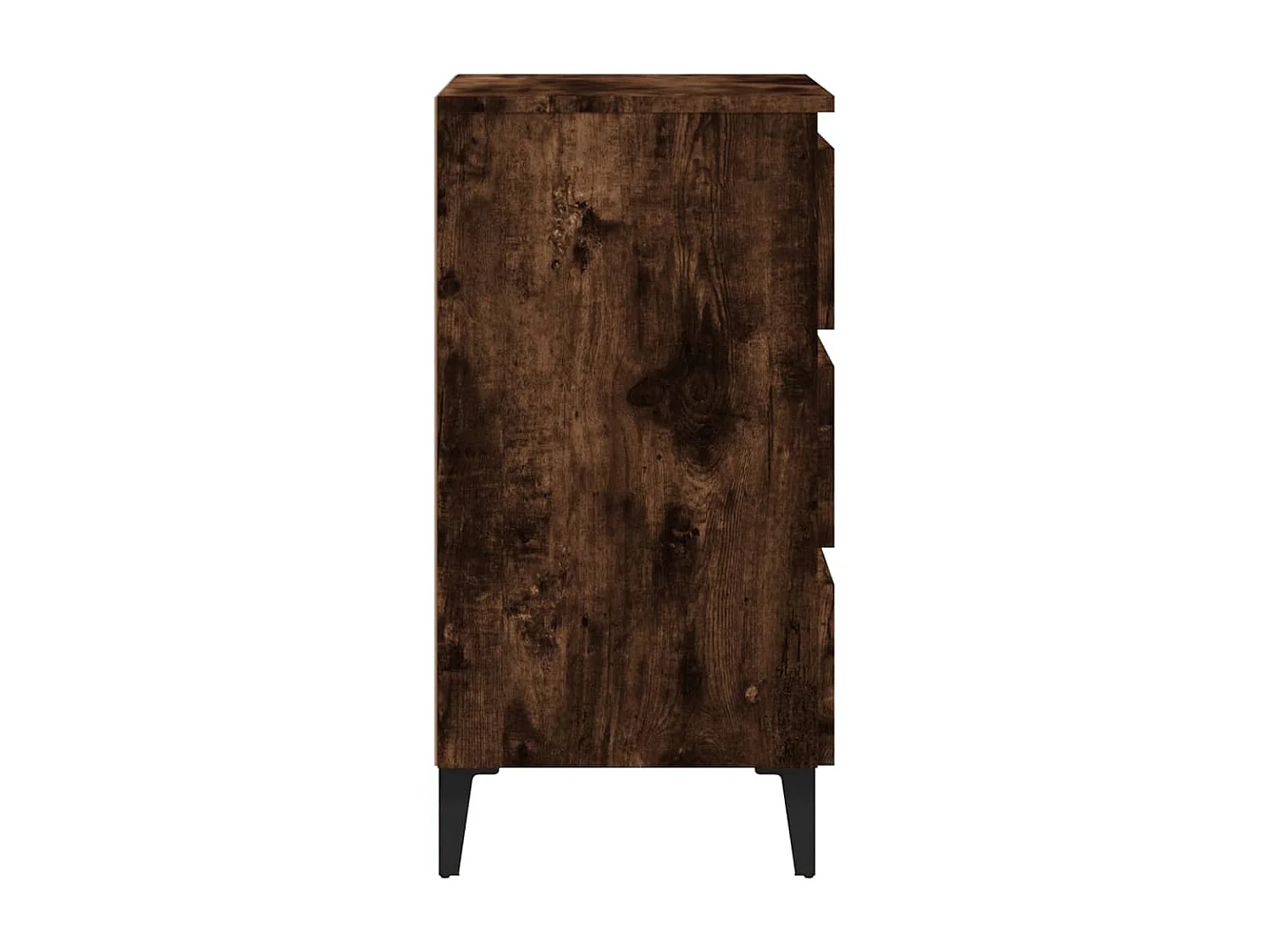 Nachttisch Nachtschrank mit Metallbeinen Räuchereiche 40x35x69 cm -RN11341