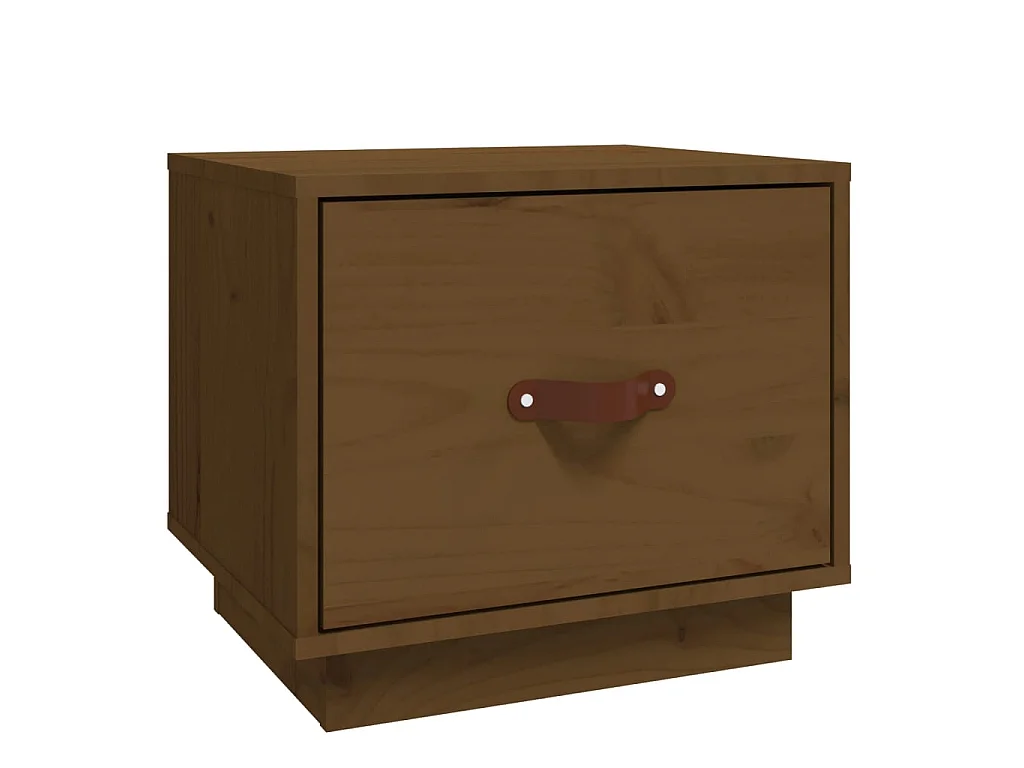 Nachttisch Nachtschrank Honigbraun 40x34x35 cm Massivholz Kiefer -RN44030