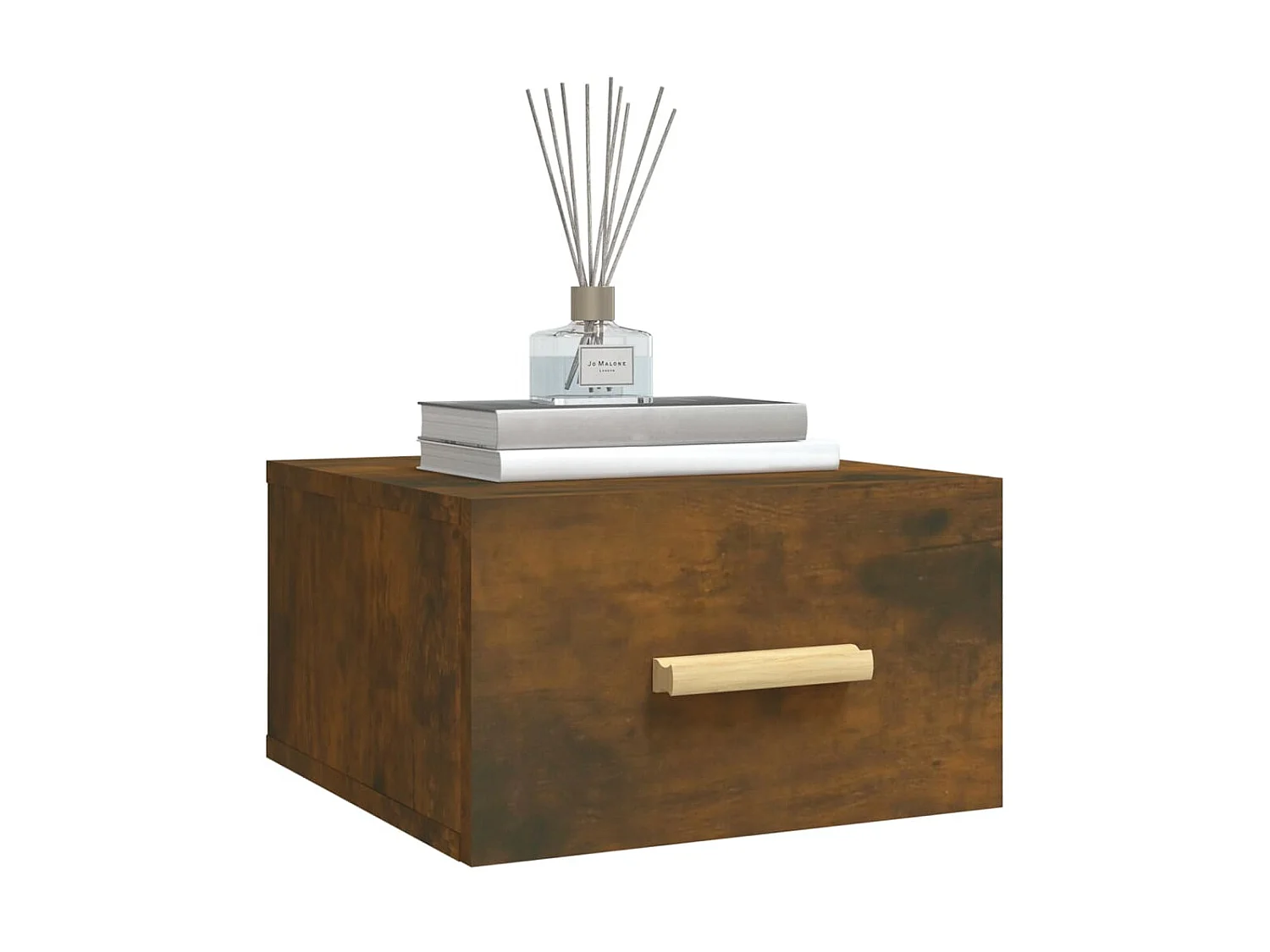 2er-Set Wand-Nachttische Nachtschrank Räuchereiche 35x35x20 cm -RN44654