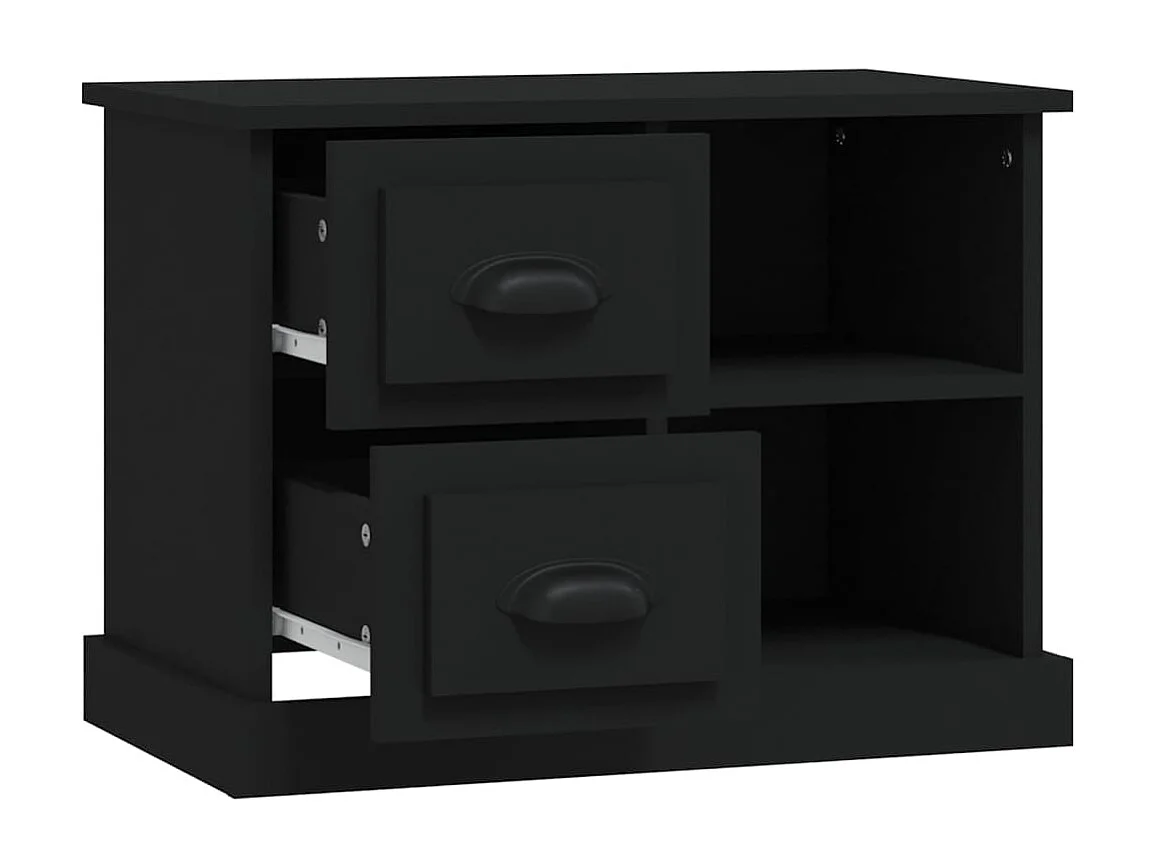 Nachttisch Nachtschrank Schwarz 60x35,5x45 cm -RN41053