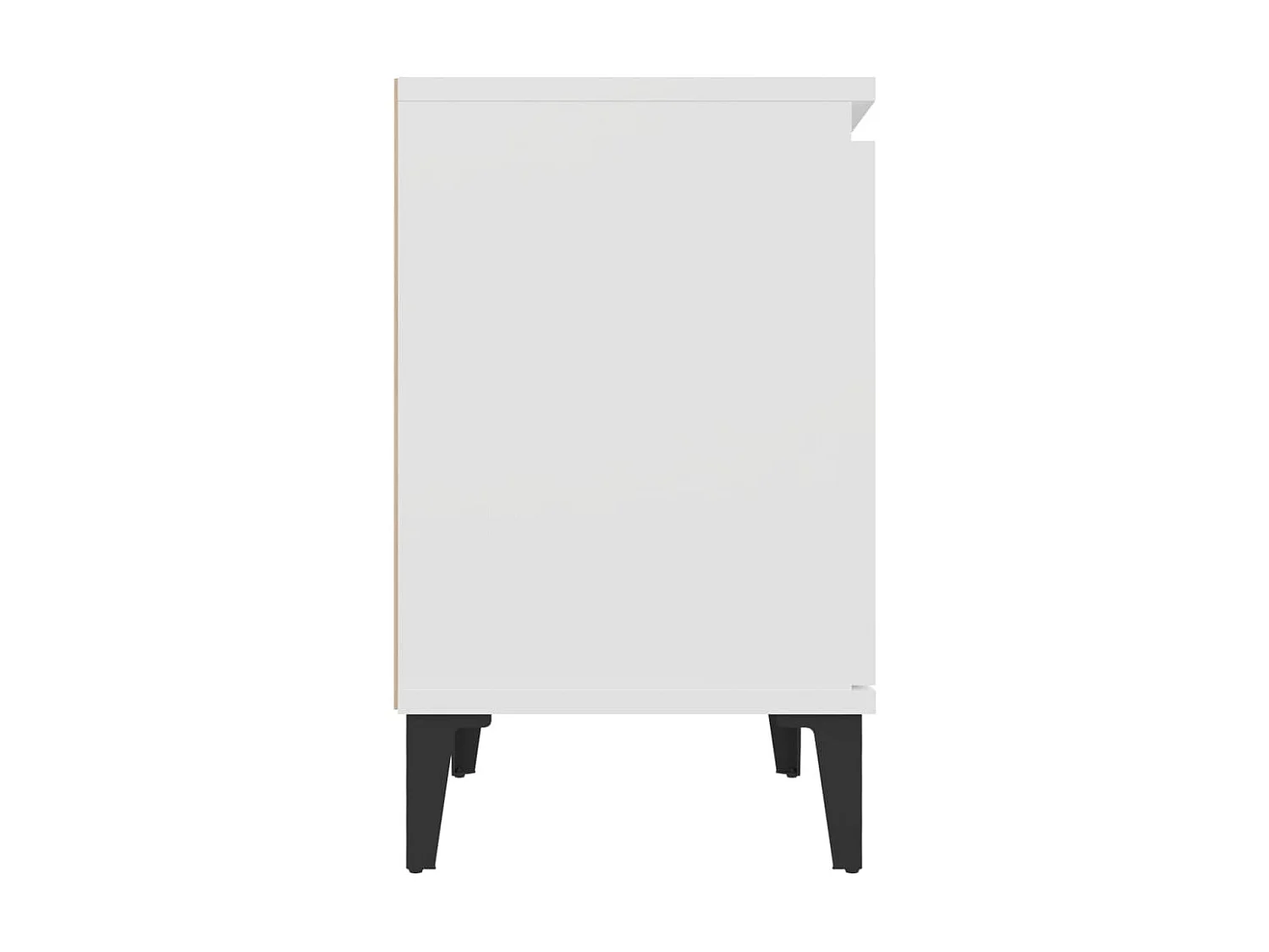 Nachttisch Nachtschrank mit Metallbeinen Weiß 40x30x50 cm -RN67205