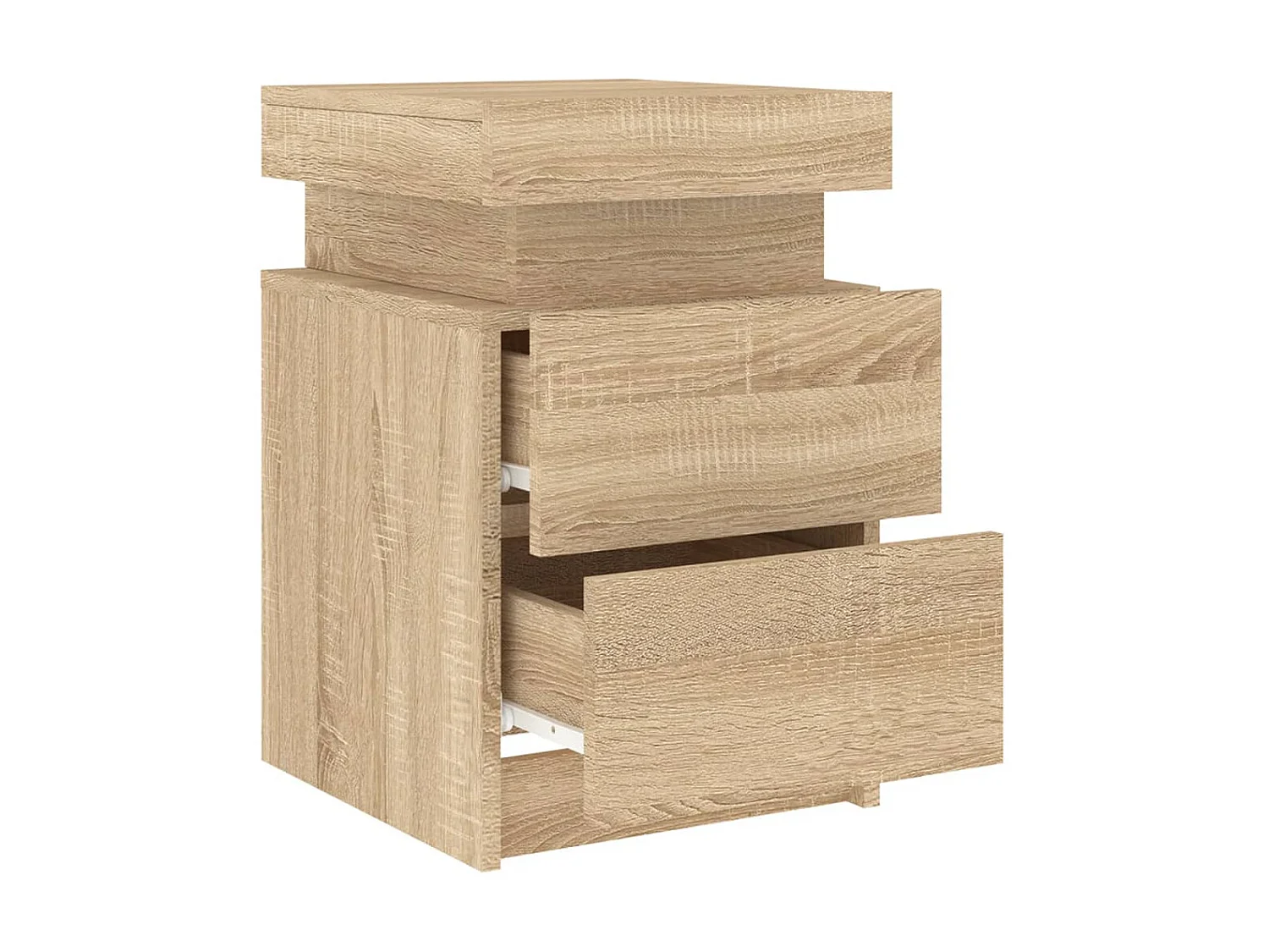 Nachttisch Nachtschrank mit LED-Leuchten Sonoma-Eiche 35x39x55 cm -RN95303