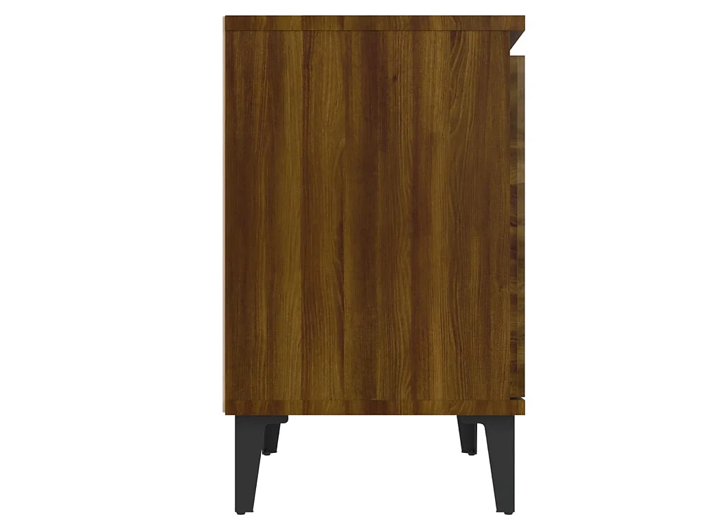Nachttisch Nachtschrank mit Metallbeinen Braun Eichen-Optik 40x30x50 cm -RN27387