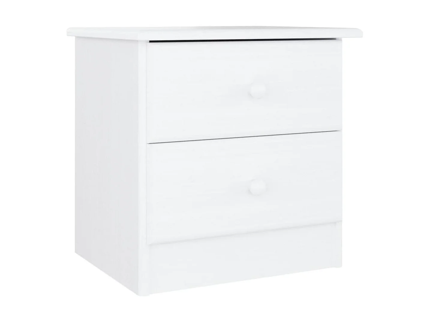 Nachttisch Nachtschrank ALTA Weiß 43x35x40,5 cm Massivholz Kiefer -RN96027
