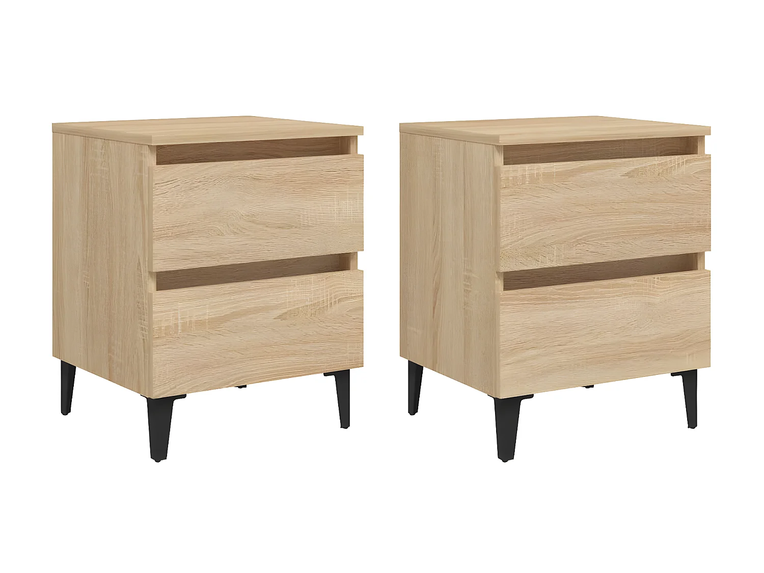 2er-Set Nachttische Nachtschrank Sonoma-Eiche 40x35x50 cm Holzwerkstoff -RN87616