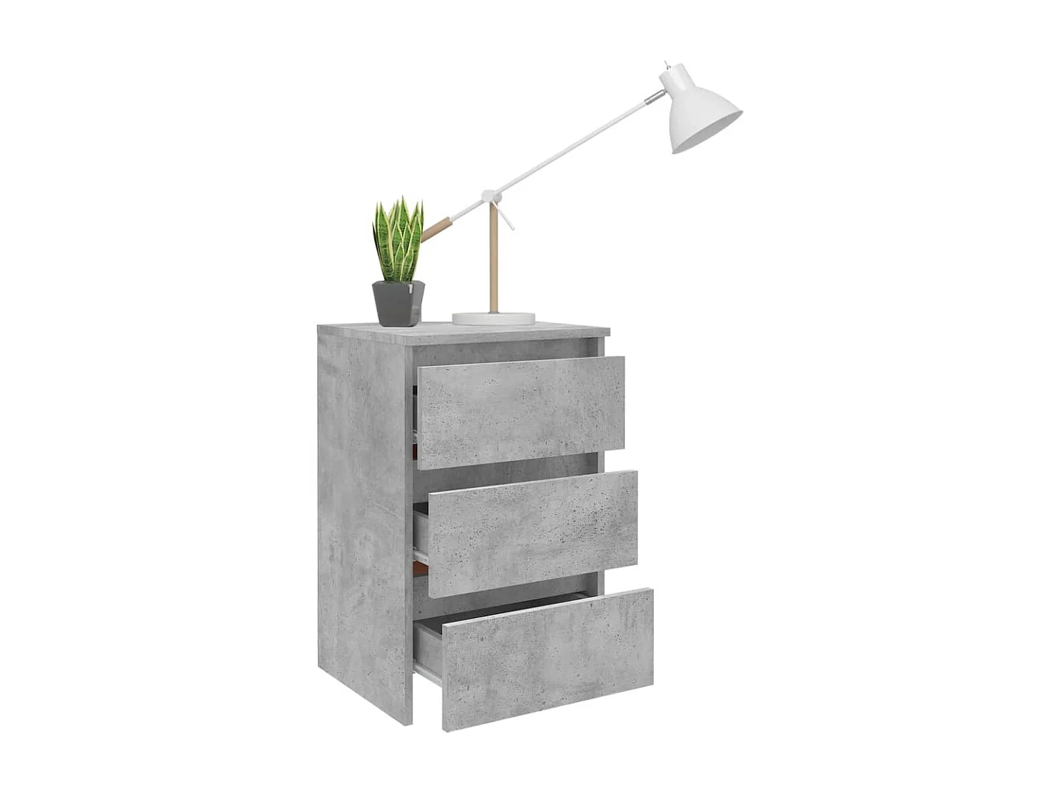 Nachttisch Betongrau Nachtschrank 40x35x62,5 cm Holzwerkstoff -RN72828