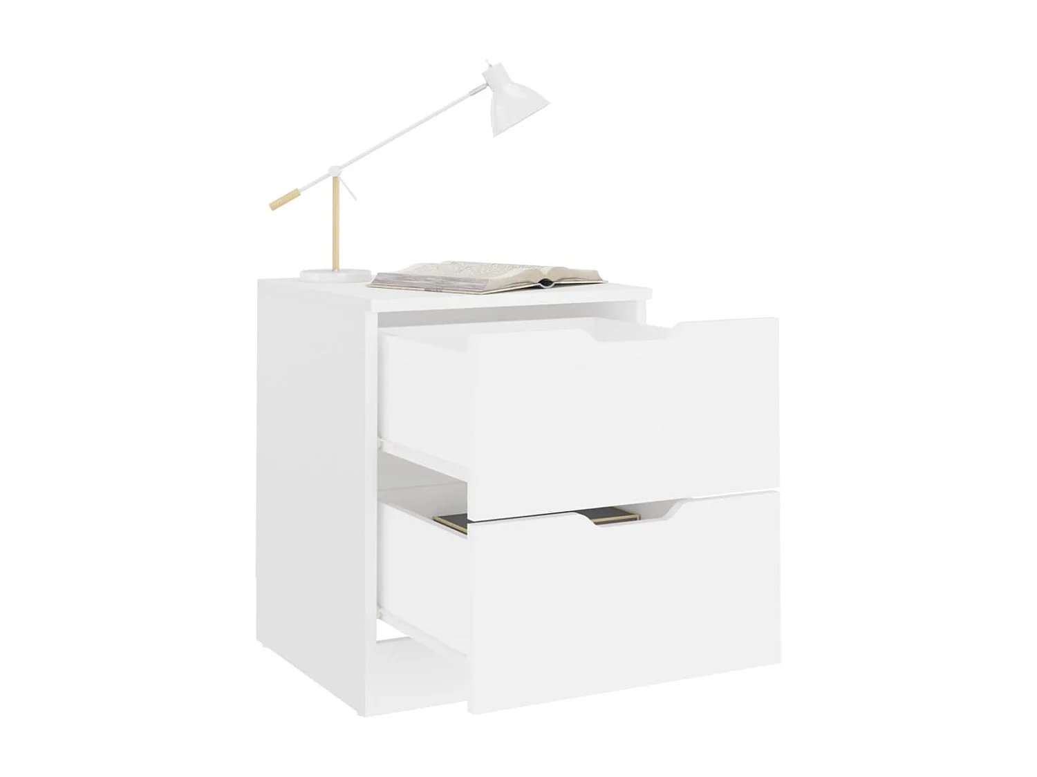 2er-Set Nachttische Nachtschrank Weiß 40x40x50 cm Spanplatte -RN89981