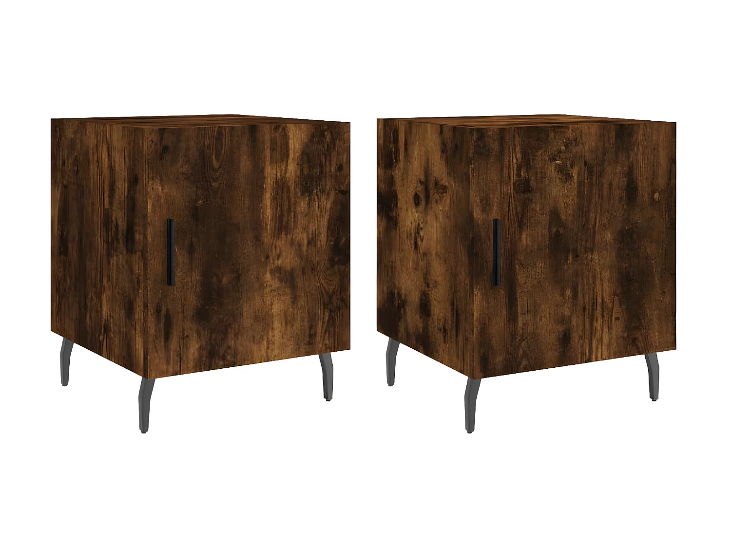 2er-Set Nachttische Nachtschrank Räuchereiche 40x40x50 cm Holzwerkstoff -RN63605