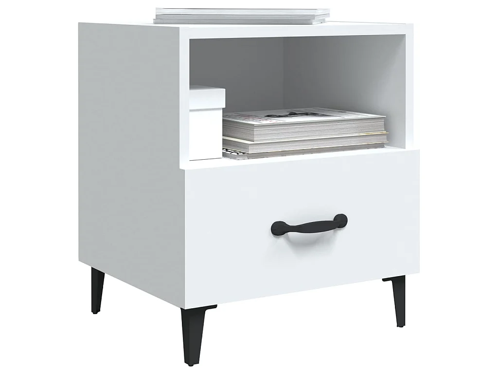 Nachttisch Nachtschrank Weiß Holzwerkstoff -RN33465