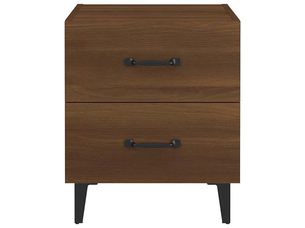 2er-Set Nachttische Nachtschrank Braun Eichen-Optik 40x35x47,5 cm -RN25393