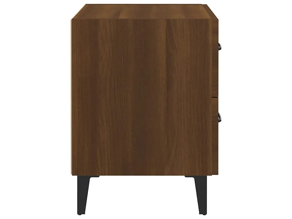 2er-Set Nachttische Nachtschrank Braun Eichen-Optik 40x35x47,5 cm -RN25393