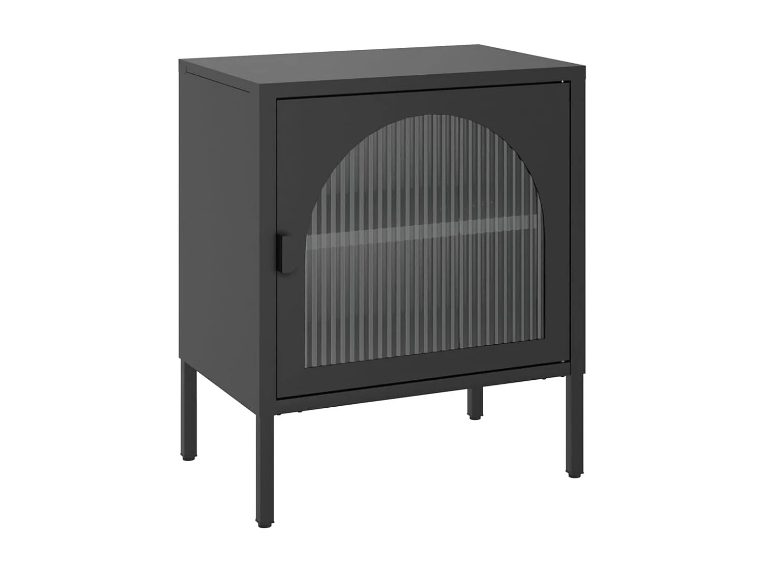 Nachttisch Nachtschrank Schwarz 50x35x60 cm Glas und Stahl -RN78863