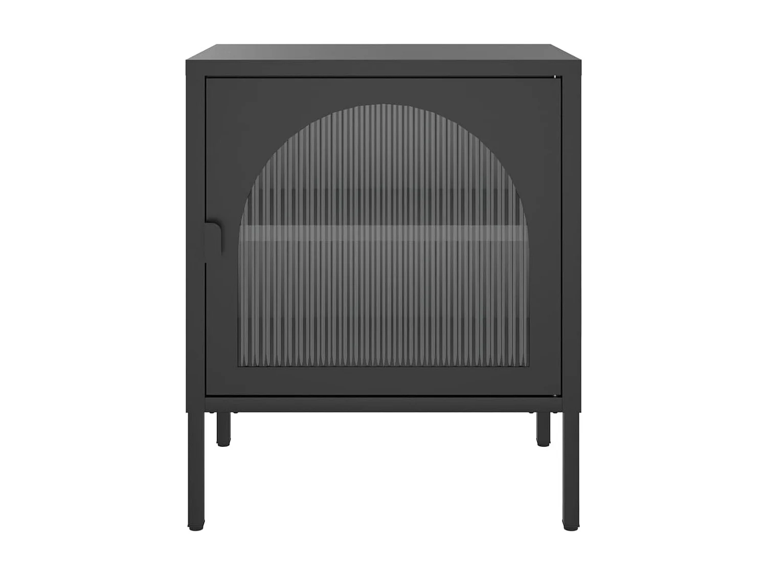 Nachttisch Nachtschrank Schwarz 50x35x60 cm Glas und Stahl -RN78863