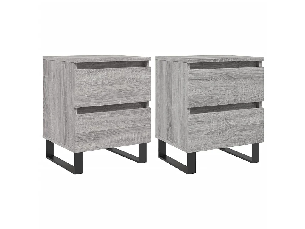 2er-Set Nachttische Nachtschrank Grau Sonoma 40x35x50 cm Holzwerkstoff -RN65625