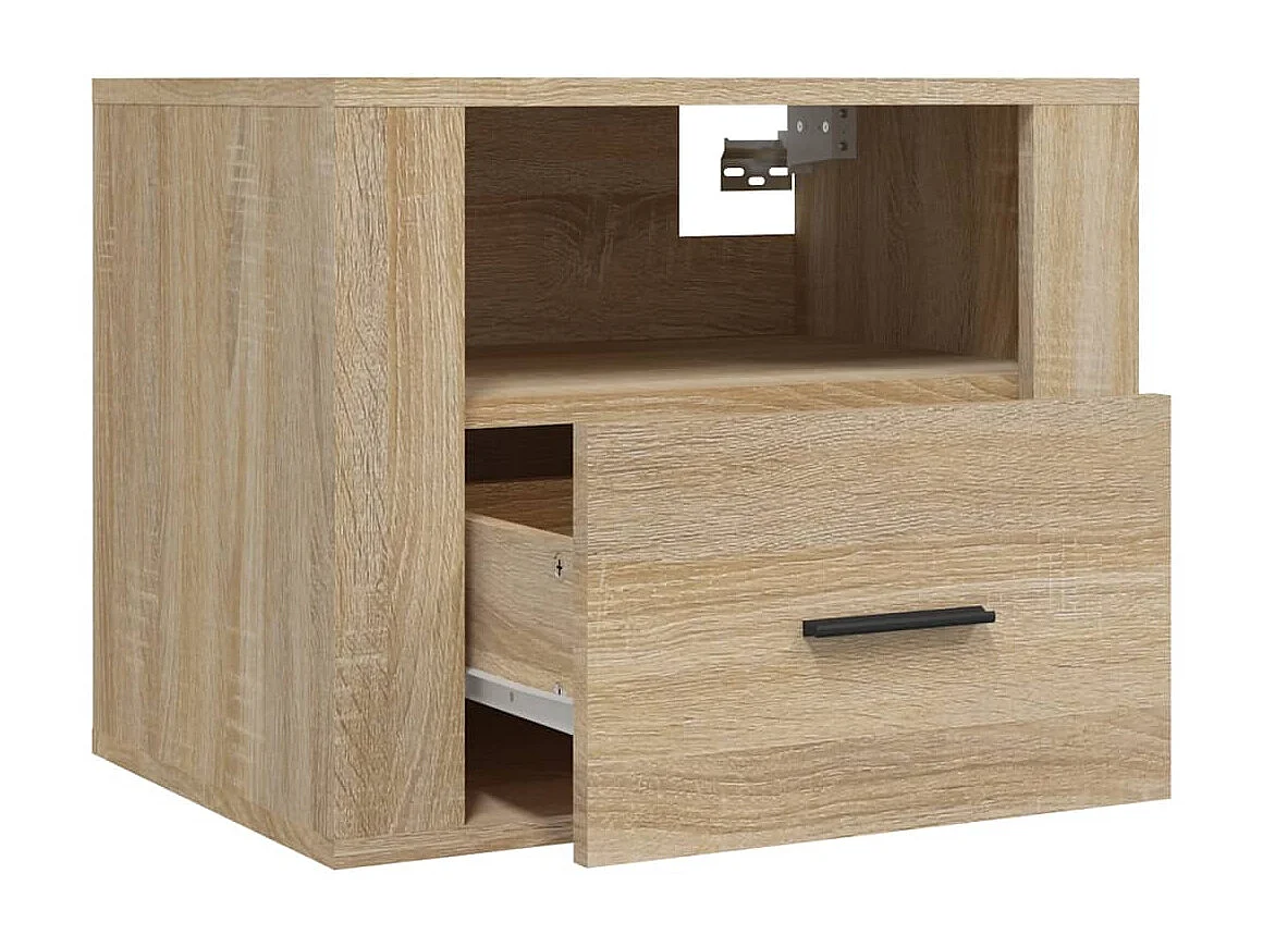 2er-Set Wand-Nachttische Nachtschrank Sonoma-Eiche 50x36x40 cm -RN65239