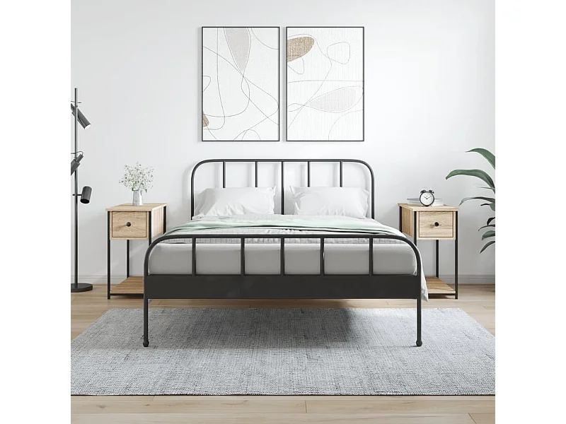 2er-Set Nachttische Nachtschrank Sonoma-Eiche 30x60x60 cm Holzwerkstoff -RN42582