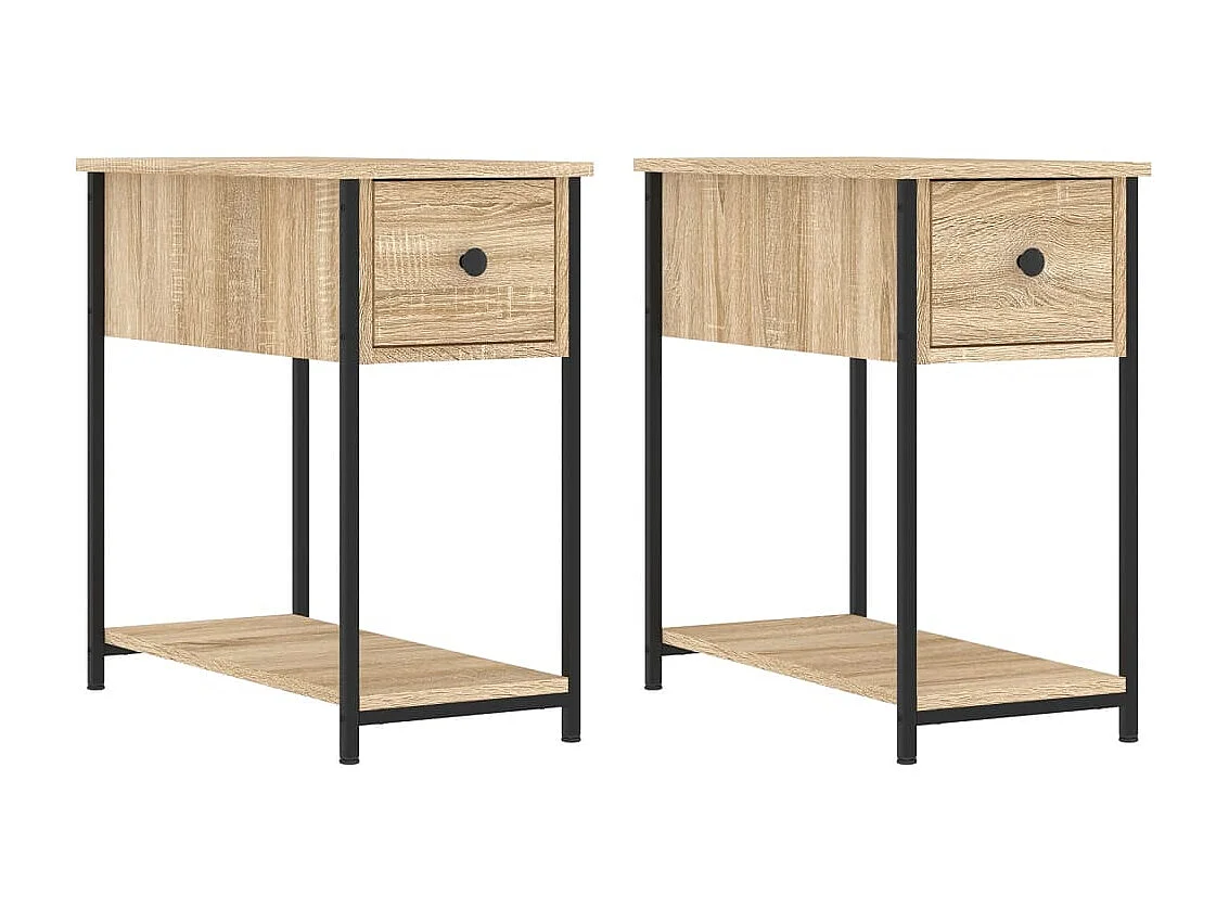 2er-Set Nachttische Nachtschrank Sonoma-Eiche 30x60x60 cm Holzwerkstoff -RN42582
