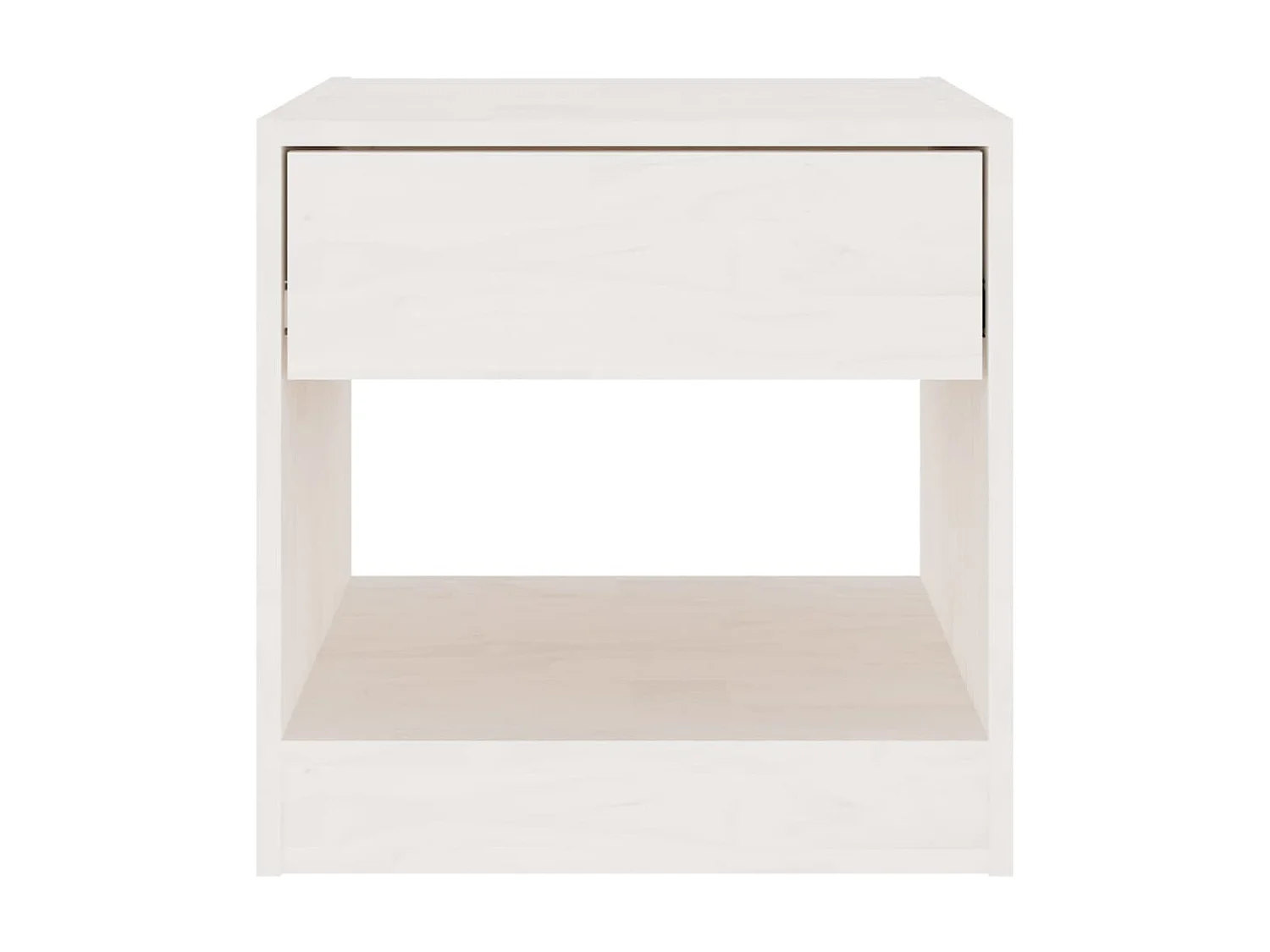 2er-Set Nachttische Nachtschrank Weiß 40x31x40 cm Massivholz Kiefer -RN58083