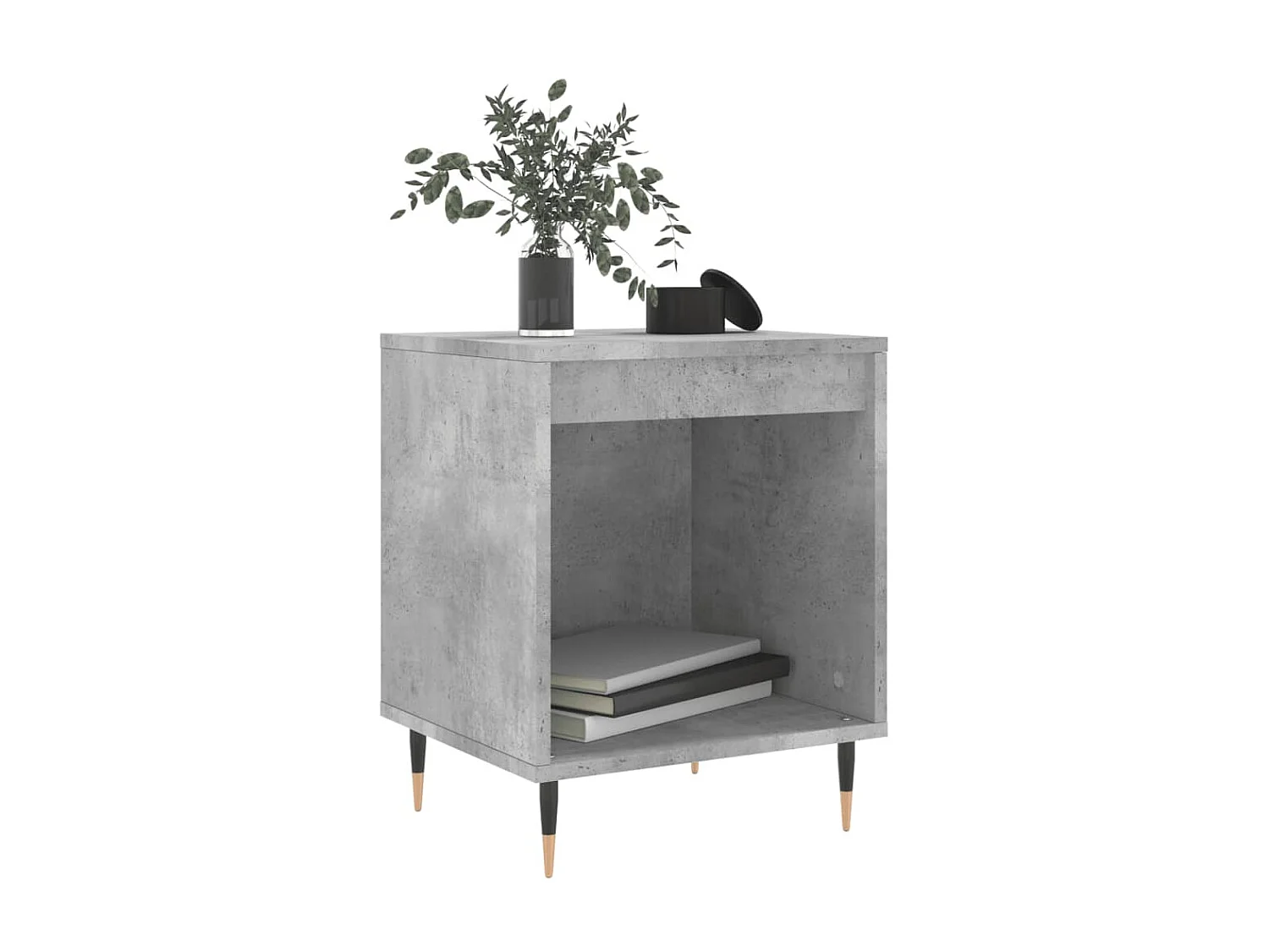 2er-Set Nachttische Nachtschrank Betongrau 40x35x50 cm Holzwerkstoff -RN61200