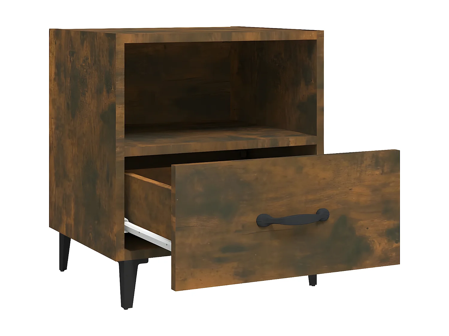 2er-Set Nachttische Nachtschrank Räuchereiche Holzwerkstoff -RN77642