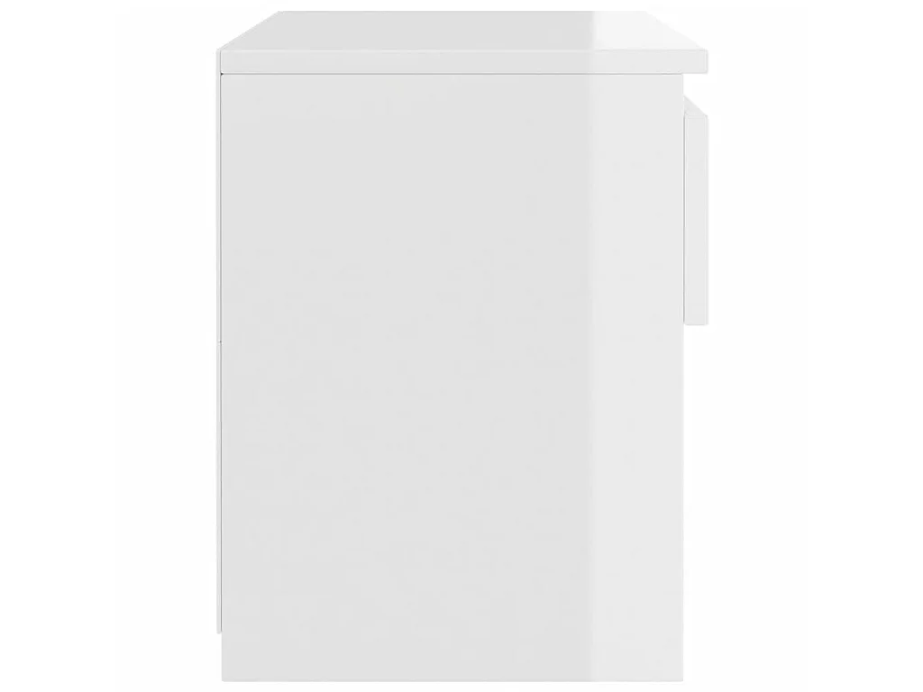 2er-Set Nachttische Nachtschrank Hochglanz-Weiß 40x30x39 cm Holzwerkstoff -RN87911