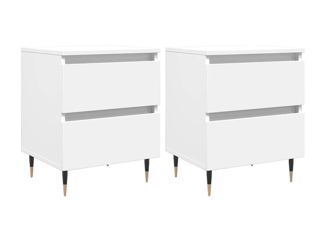 2er-Set Nachttische Nachtschrank Weiß 40x35x50 cm Holzwerkstoff -RN30049