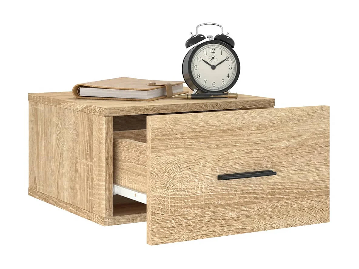 2er-Set Wand-Nachttische Nachtschrank Sonoma-Eiche 35x35x20 cm -RN69190