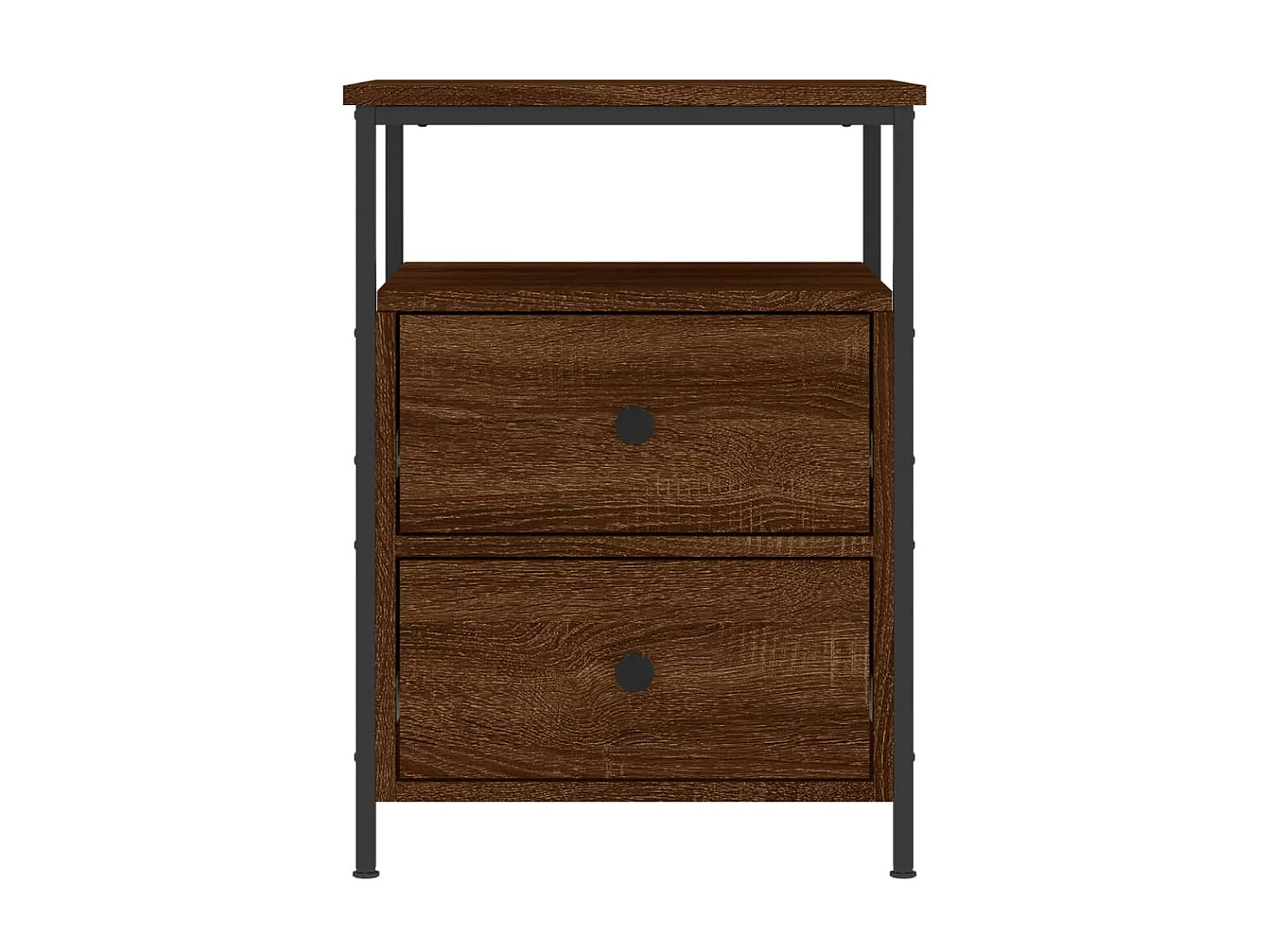 2er-Set Nachttische Nachtschrank Braun Eichen-Optik 44x45x60 cm Holzwerkstoff -RN19018