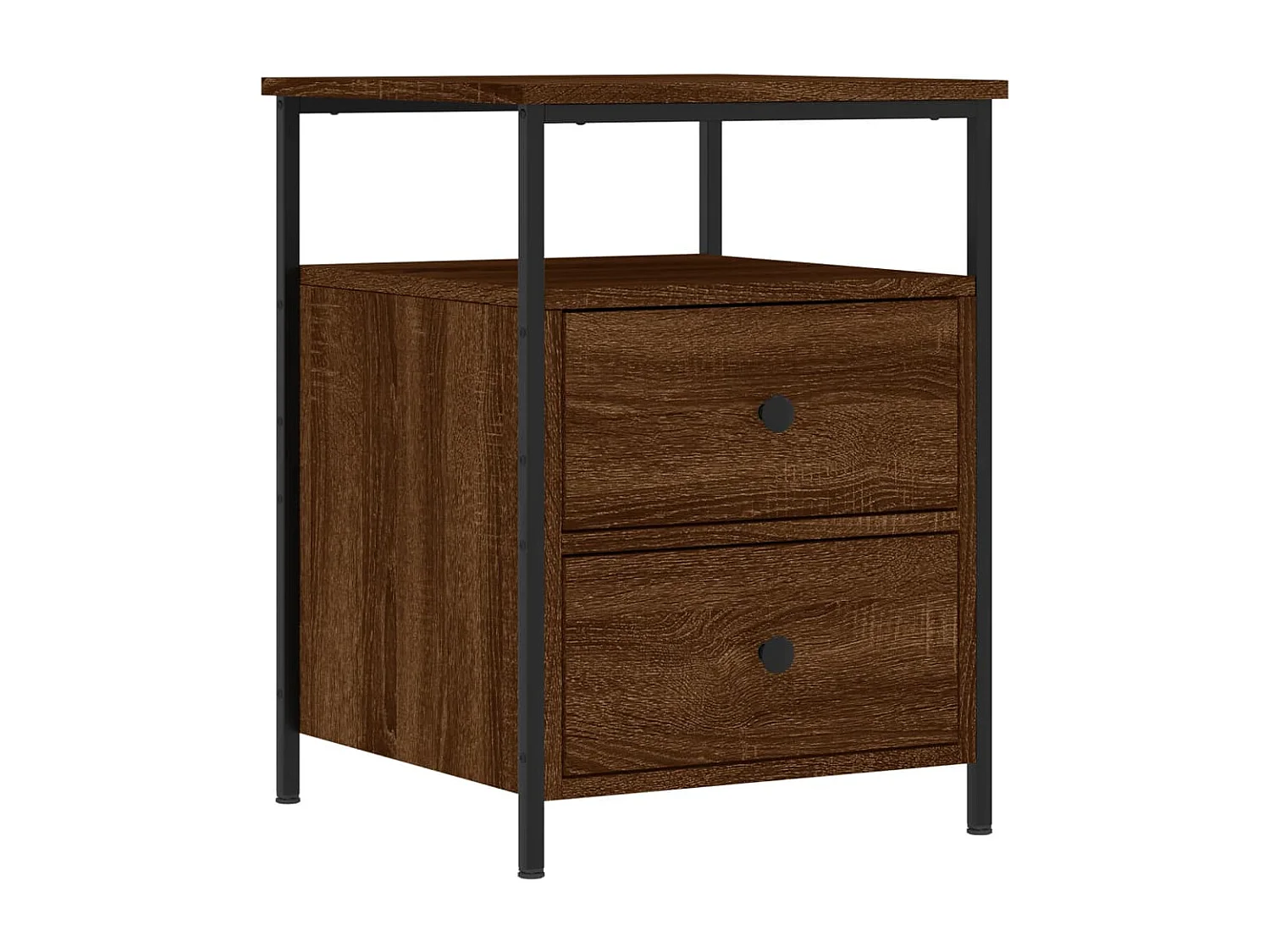 2er-Set Nachttische Nachtschrank Braun Eichen-Optik 44x45x60 cm Holzwerkstoff -RN19018