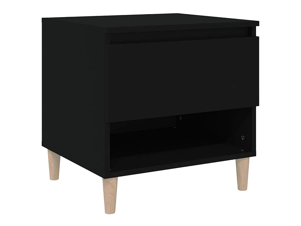 Nachttisch Nachtschrank Schwarz 50x46x50 cm Holzwerkstoff -RN12257