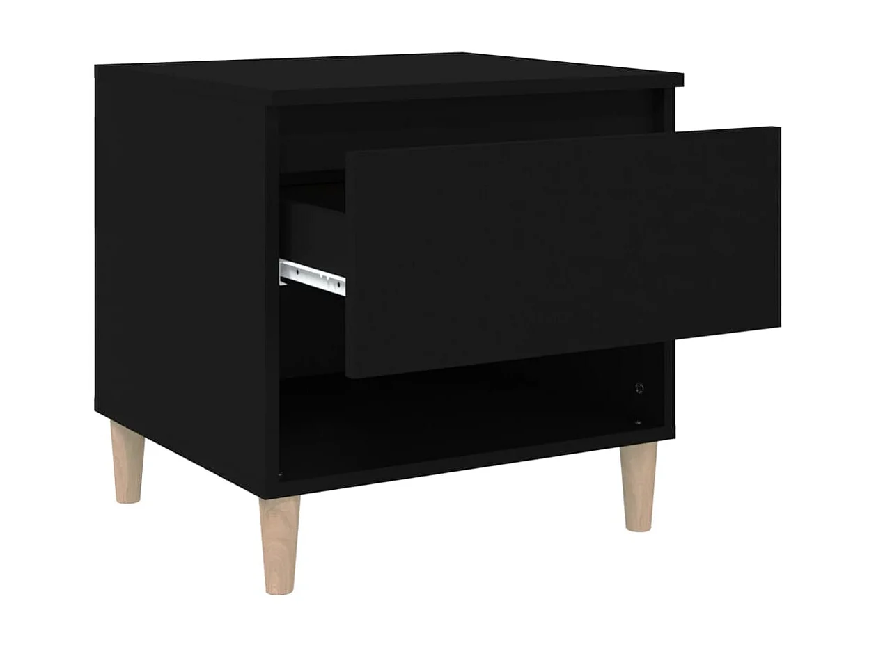 Nachttisch Nachtschrank Schwarz 50x46x50 cm Holzwerkstoff -RN12257