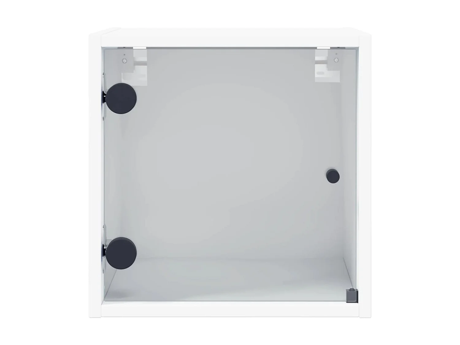 Nachttisch Nachtschrank mit Glastür Weiß 35x37x35 cm -RN57629