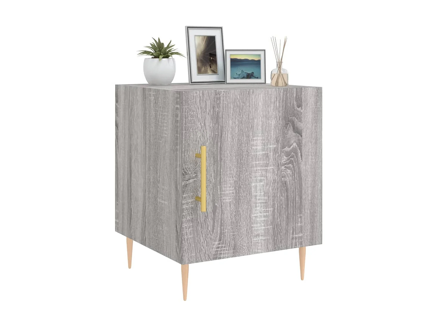 2er-Set Nachttische Nachtschrank Grau Sonoma 40x40x50 cm Holzwerkstoff -RN72488