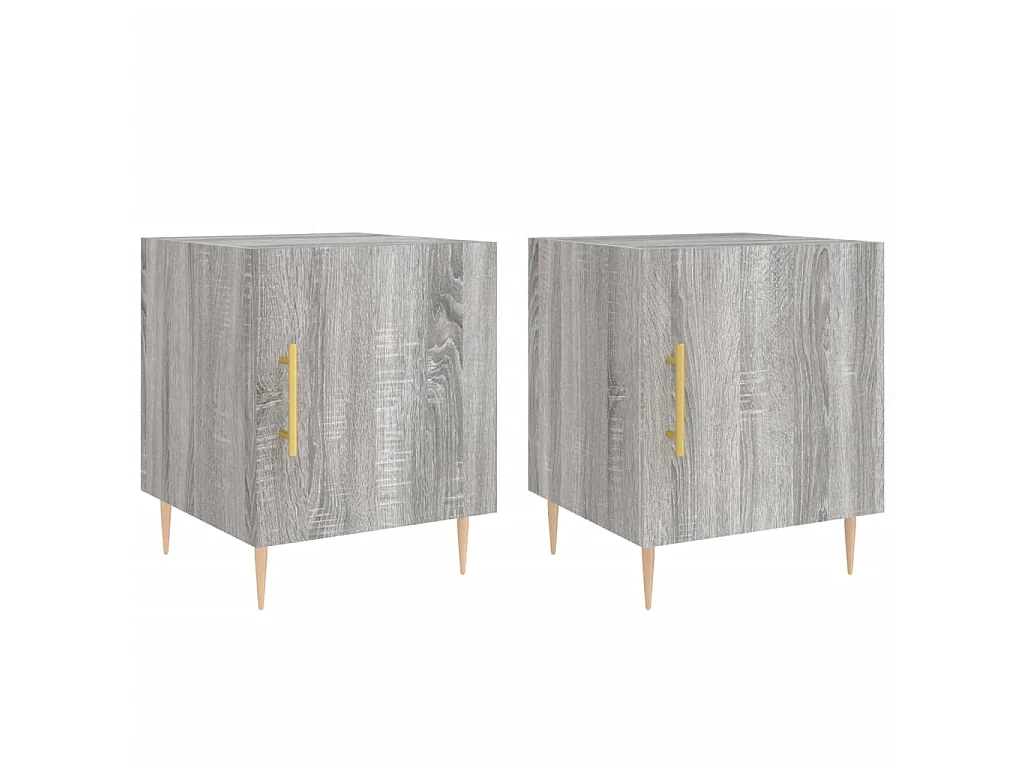 2er-Set Nachttische Nachtschrank Grau Sonoma 40x40x50 cm Holzwerkstoff -RN72488