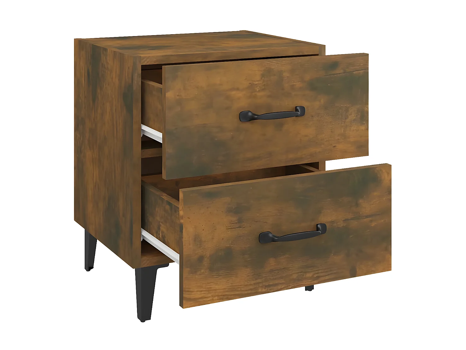 2er-Set Nachttische Nachtschrank Räuchereiche 40x35x47,5 cm -RN82088