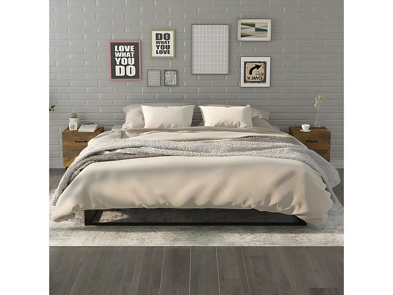 2er-Set Nachttische Nachtschrank Räuchereiche 40x35x47,5 cm -RN82088