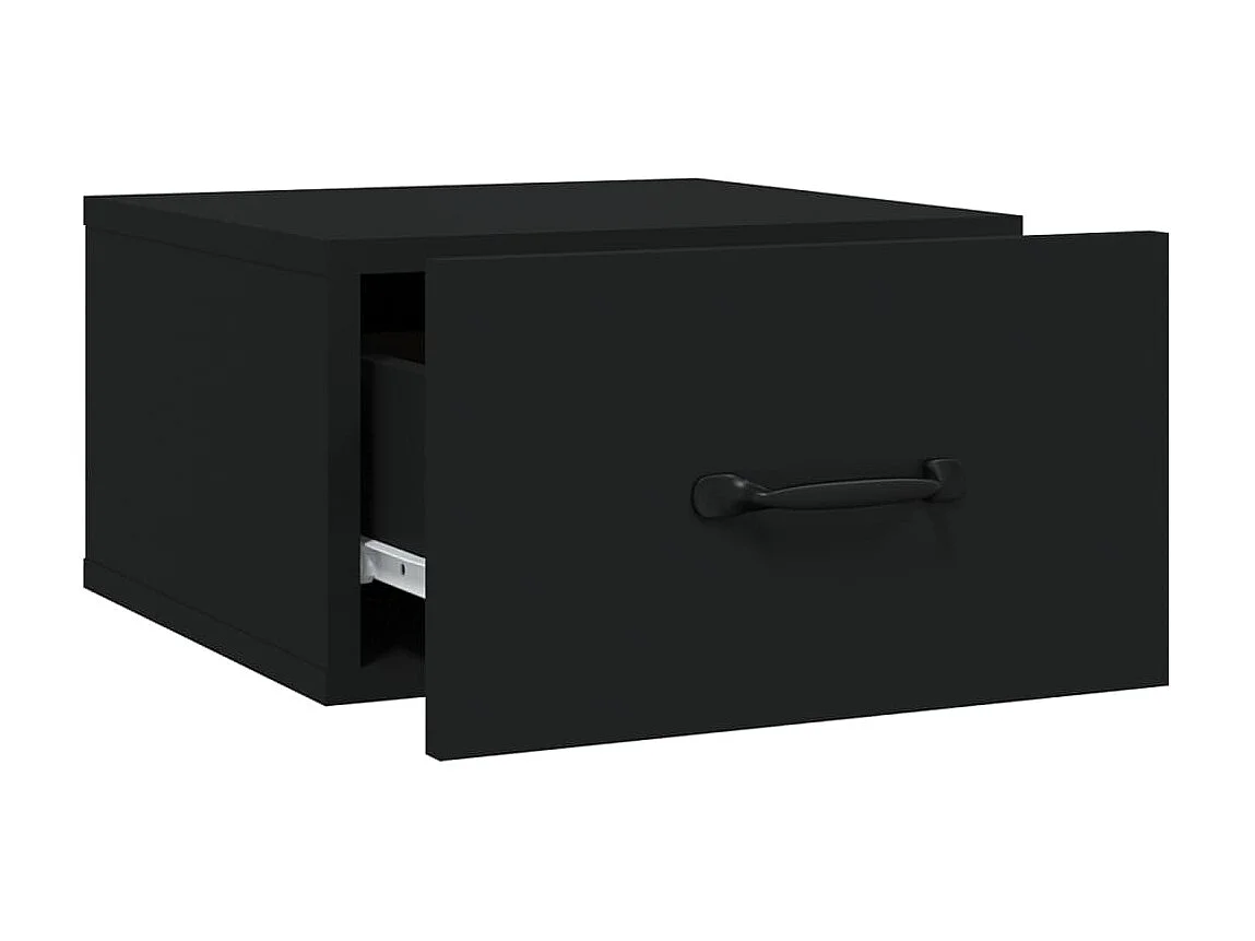 2er-Set Wand-Nachttische Nachtschrank Schwarz 35x35x20 cm -RN25797