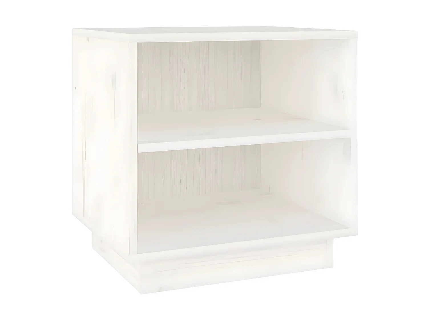 Nachttisch Nachtschrank Weiß 40x34x40 cm Massivholz Kiefer -RN24137