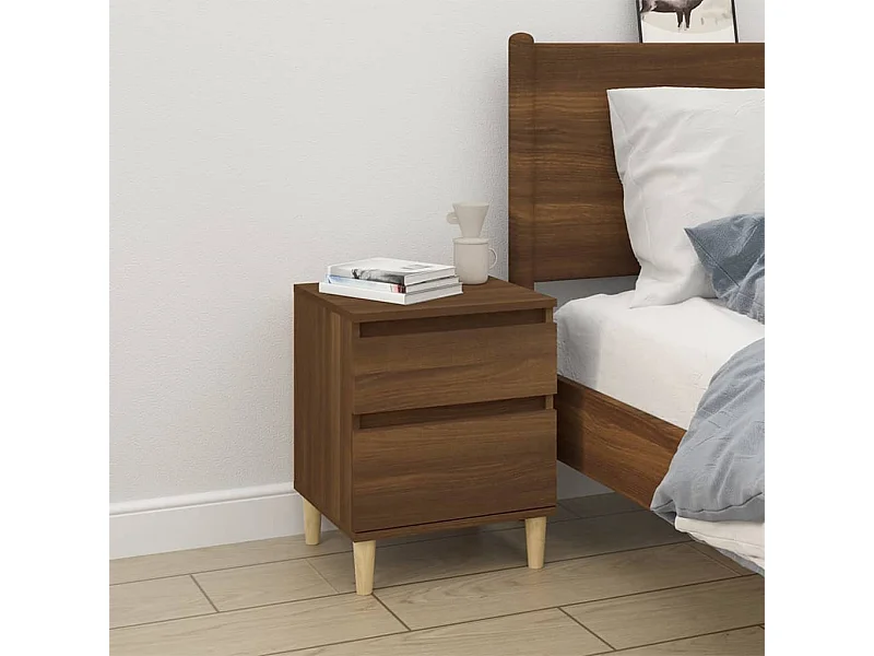 Nachttisch Nachtschrank Braun Eichen-Optik 40x35x50 cm -RN77062