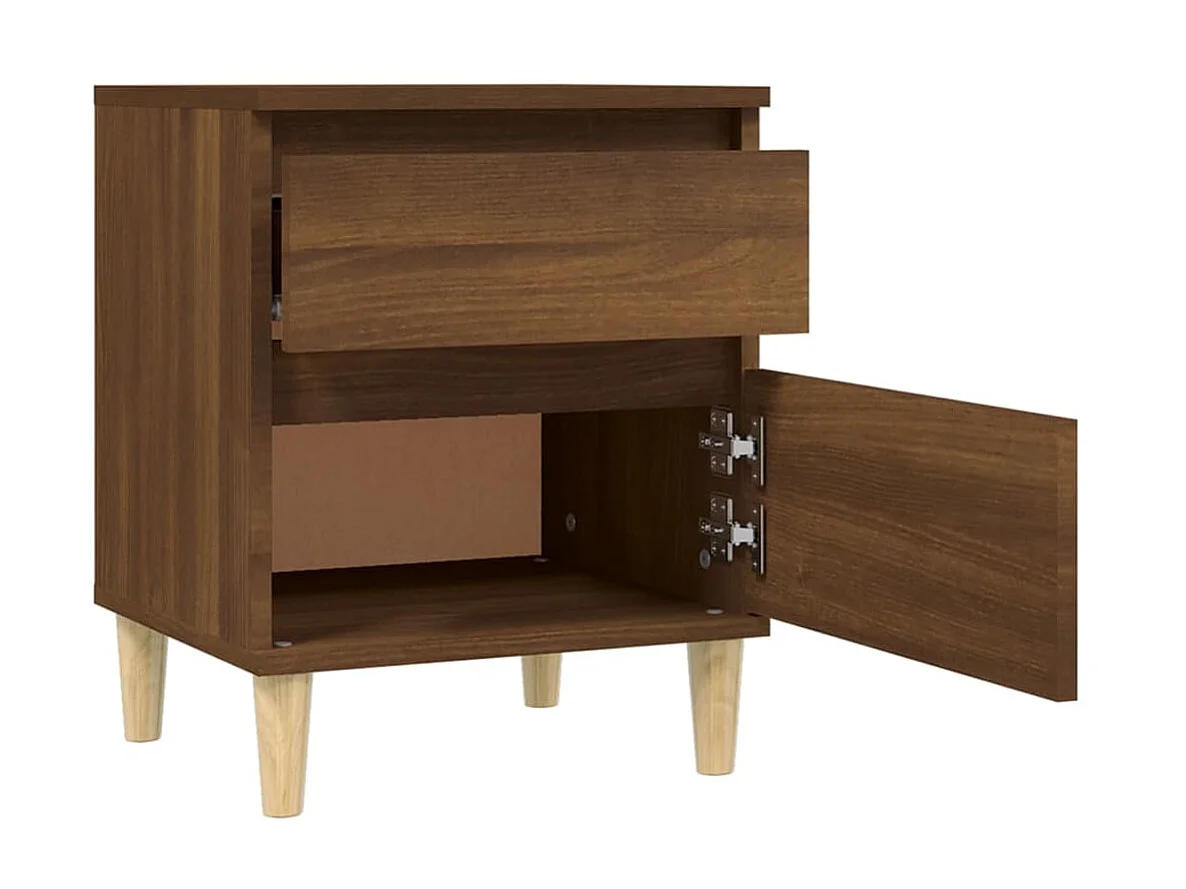 Nachttisch Nachtschrank Braun Eichen-Optik 40x35x50 cm -RN77062