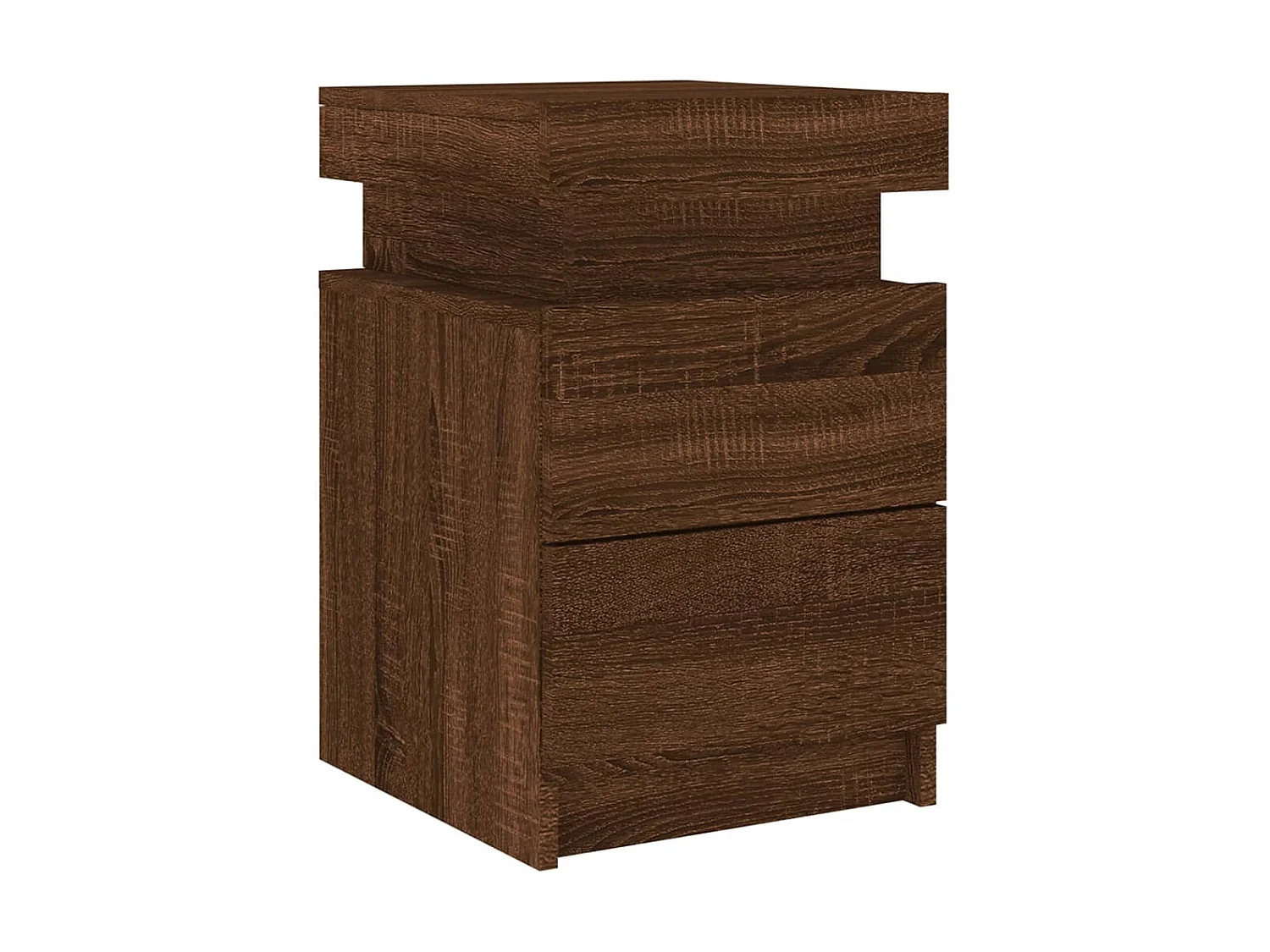 Nachttisch Nachtschrank mit LED-Leuchten Braun Eiche-Optik 35x39x55 cm -RN84963